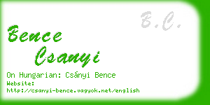 bence csanyi business card